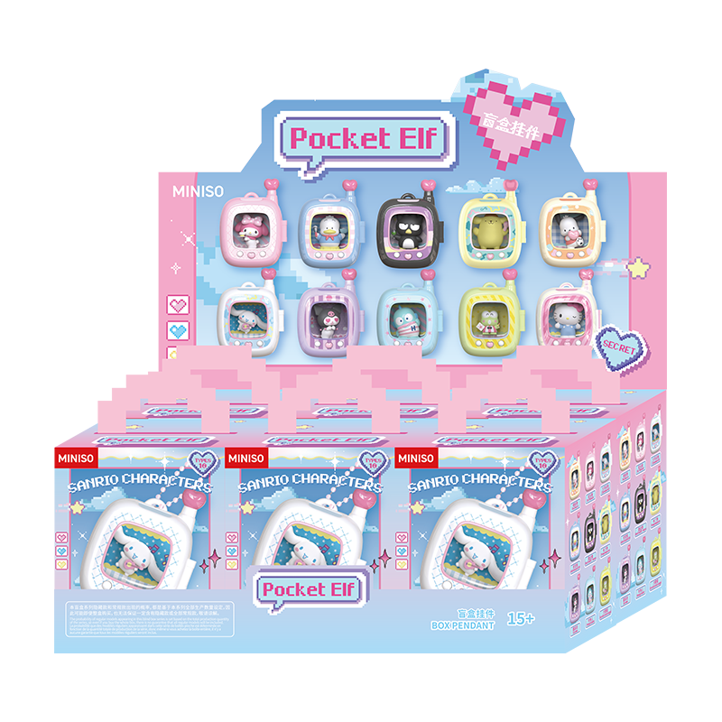 MINISO Sanrio Pocket Spirit Blind Box Pendant Toy, Desktop Decoration, Figurine, Peripheral, Birthday Gift for Women, Single Box