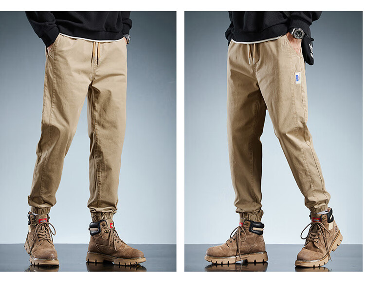 JEEP Men's Cargo Pants, Spring And Summer Casual Loose Trousers, Trendy Jogger Pants for Men, Army Green, Size M 8