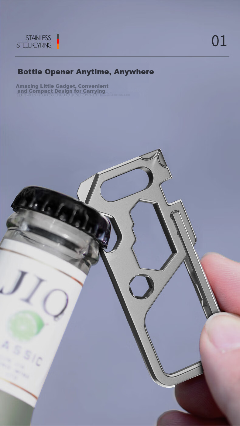 Laiben Titanium Alloy Car Keychain with Folding Knife for Men, Portable Multi-Functional Key Ring, Self-Defense Tool 4