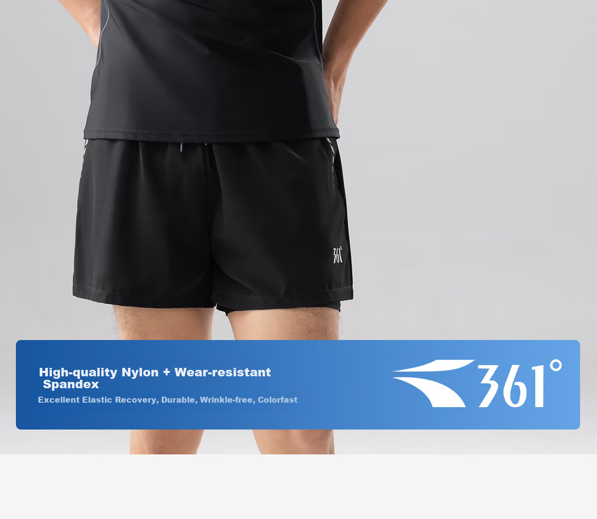 361° Men's Swim Trunks, Swimsuit, Goggles, Swim Cap Set, Fake Two-Piece Design, Anti-Embarrassment Short-Sleeve, Vacation Hot Spring Swimming Gear 10