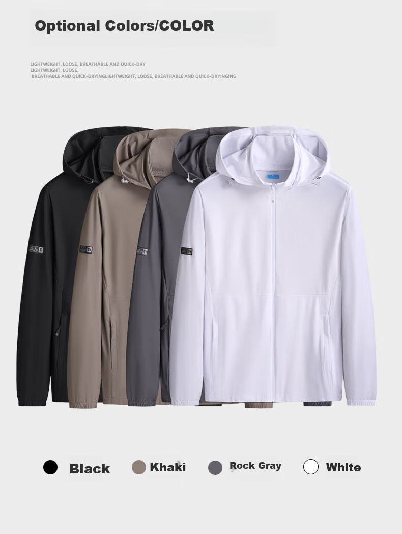 Ayoupang Summer Large Size Sun Protection Clothing for Men, 2025 New Fishing Wear, UPF50+ Breathable Jacket with Detachable Hood 6