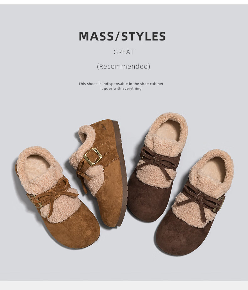 Warrior Women's Winter 2025 Fleece-Lined Warm Birkenstock Style Thick Plush Shoes Camel Size 39 3