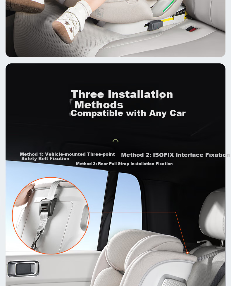 Babachaorenpapahero Child Safety Seat for Ages 1-12, Foldable Height-Increasing Pad, Portable Car Seat, New National Standard 13