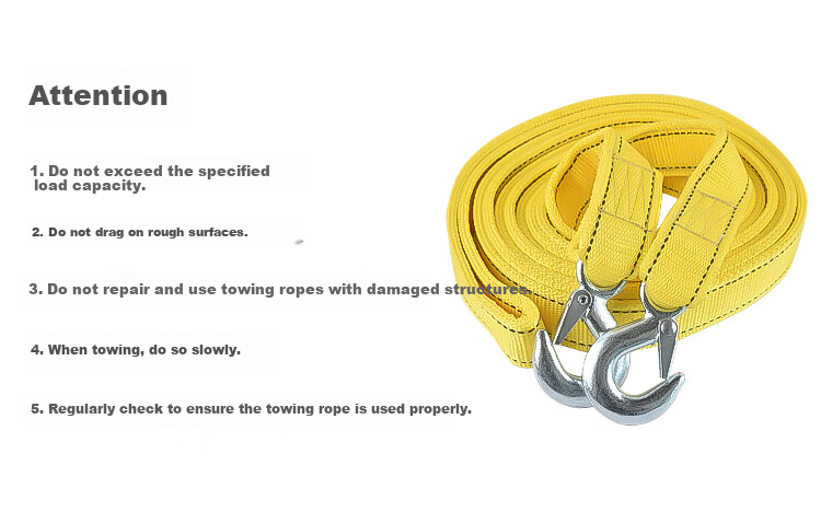 Beifute Car Tow Rope, Off-Road Towing Rope, Strong Tow Strap, Escape Rescue Rope, Towing Hook 10