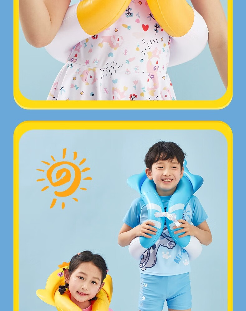 Li-Ning Kids Swimming Ring for Boys and Girls, Age 3+, Thickened Underarm Life Buoy, Baby Swim Gear 29