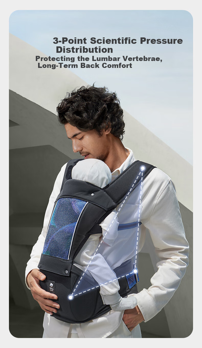 Babycare Waist Stool Baby Carrier Breathable Lightweight Frap Swivel Handle, Baby Outing Carrying Essential for All Seasons, Meteor Gray 5