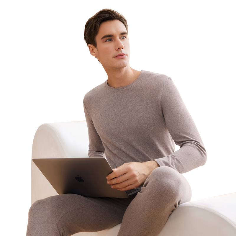 Three-Needle Thermal Underwear Men Xinjiang Long-Staple Cotton Men's Autumn Shirt and Pants Fleece Basic Base Layer Cotton Sweater Women's Couple Set