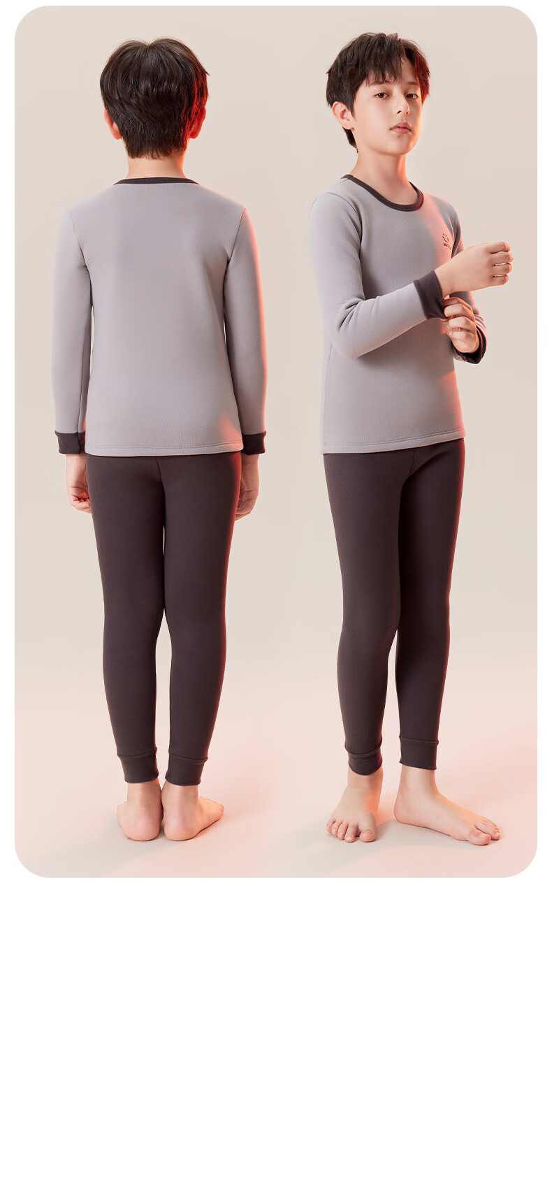LangSha Kids Thermal Underwear Set Boys Fleece Lined Thickened Autumn Winter Cotton Sweater Pajamas for Toddlers and Older Children 18