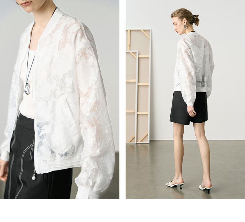 YANYEE White Casual Cardigan for Women Summer 2025 Thin Hollow Crochet Breathable Outerwear White M 14