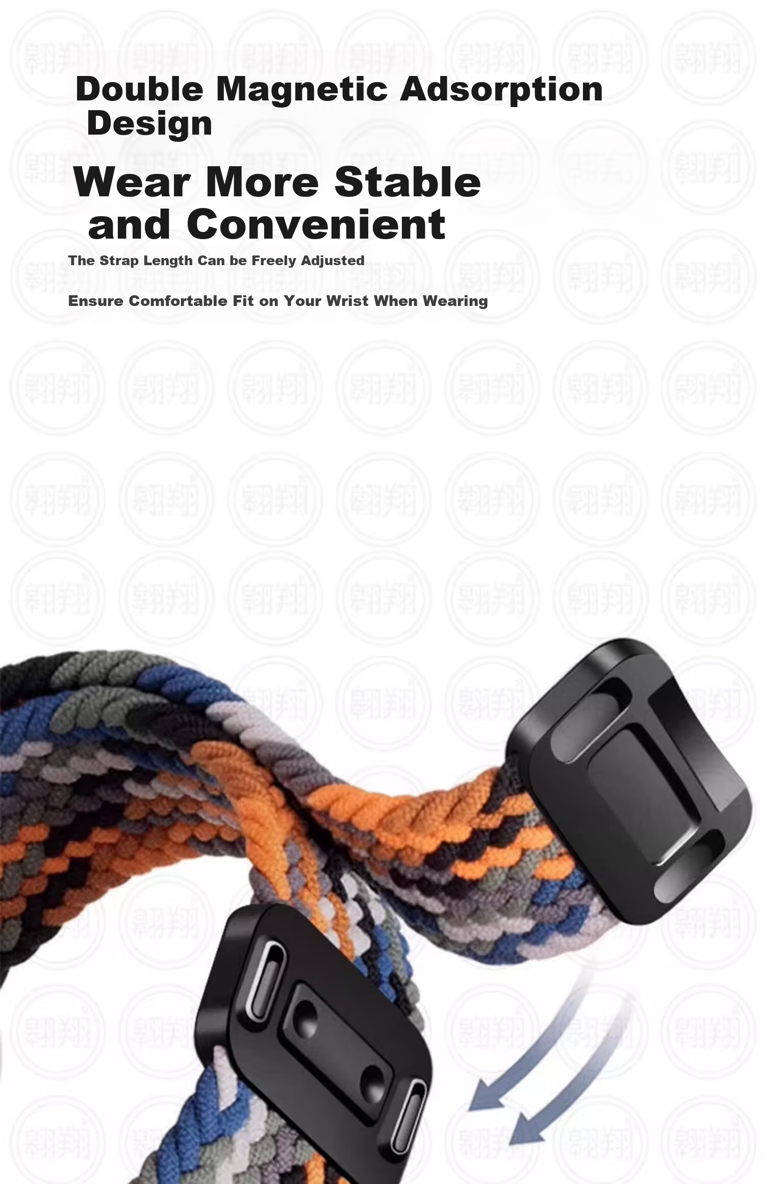 CHENSONG Compatible with HONOR Watch 5 Strap, Braided Style with Folding Clasp, Nylon Loop Wristband, Black Chocolate 10