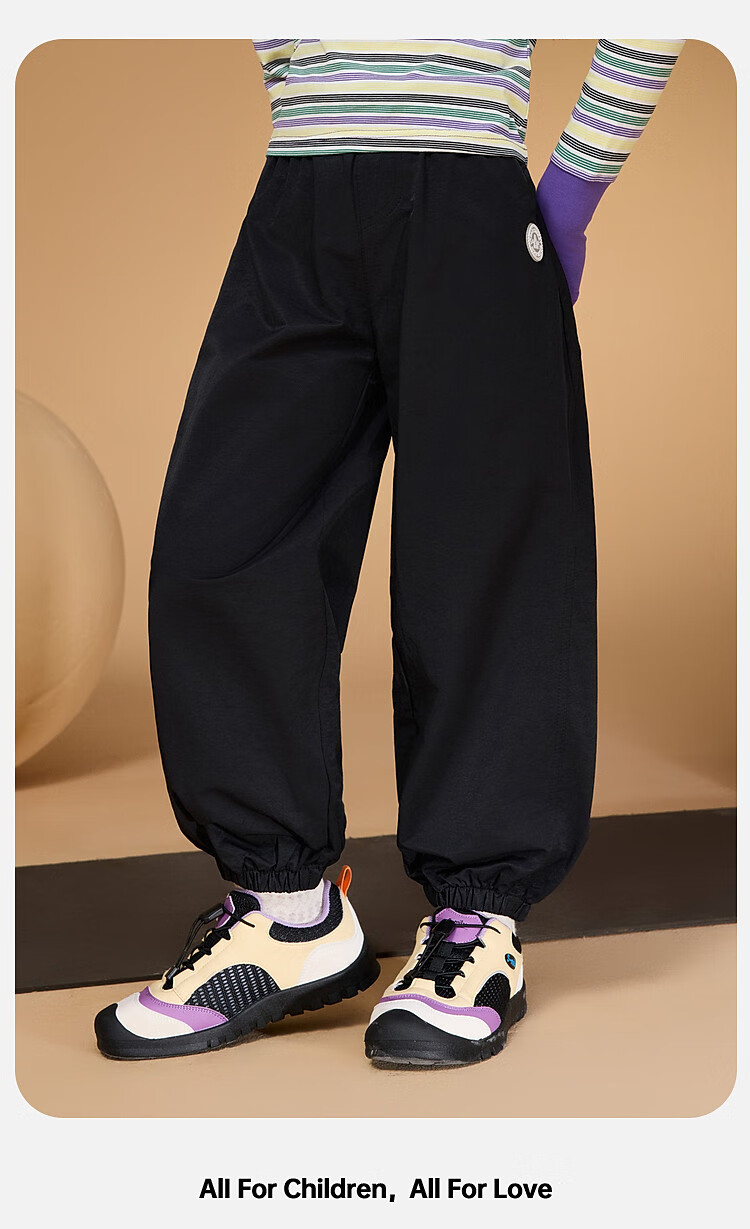 ASK JUNIOR Children's Clothing Girls' Youth Autumn Sports Pants Jogger Running Casual Trousers Black 110 33