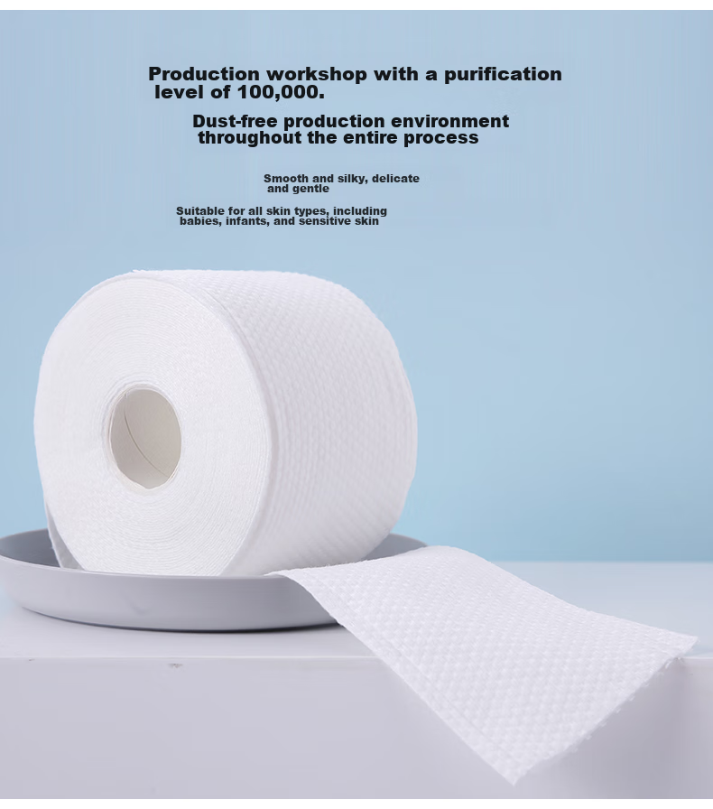 KING SHORE Facial Cleansing Wipes, Disposable Towels, Pearl Texture Face Wipes, 3 Rolls, 50 Sheets/Roll, 20*20cm 5