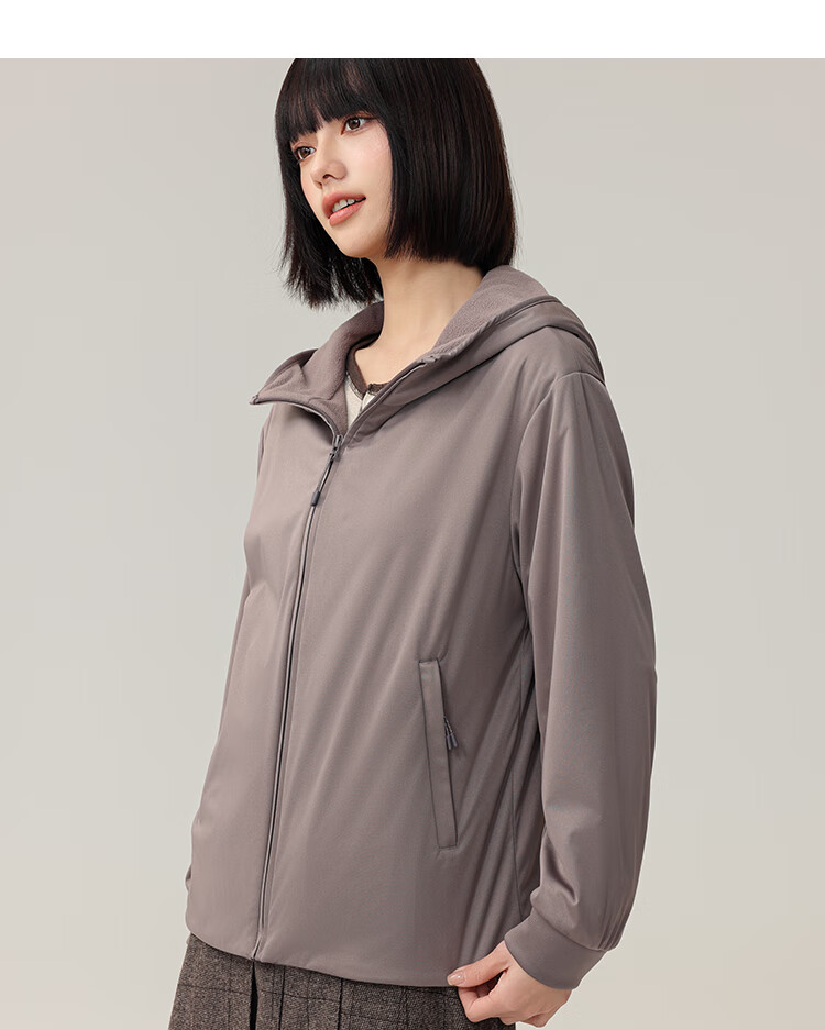 SNOWFLYING Women's Hooded Jacket 2025 Fleece Waterproof Softshell Lined Sweatshirt White M160 11