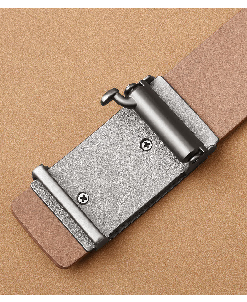 JEEP Men's Belt, Top-Grain Leather, Toothless Automatic Buckle, Casual Pants Belt, Birthday Gift for Boyfriend 11