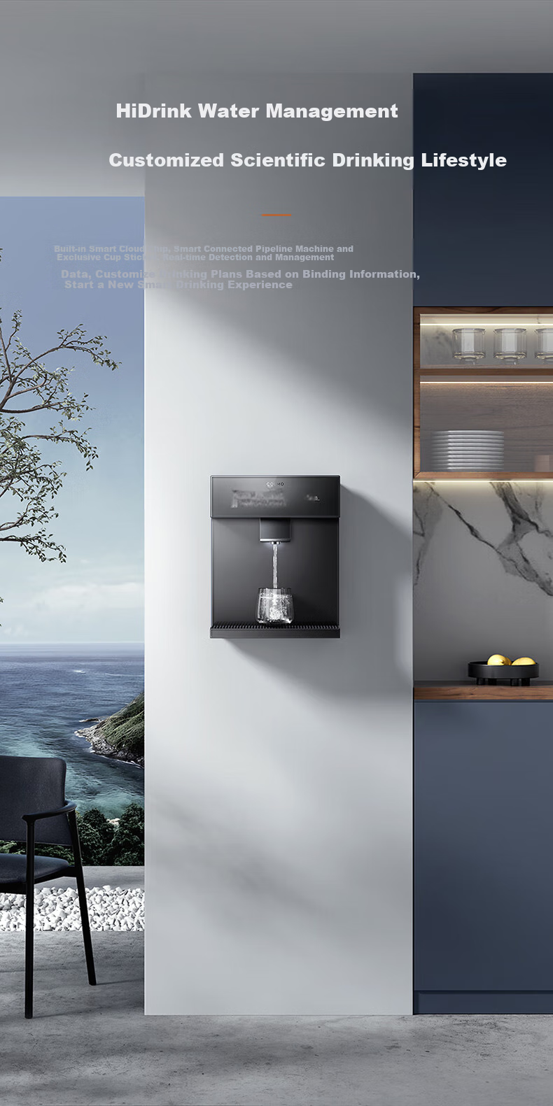 COLMO Wall-Mounted Water Dispenser, Home Drinking Water Purifier Companion, Fast Heating Direct Drinking Full-Flow High-Temperature Sterilization Sensor Water Dispenser RA09 3