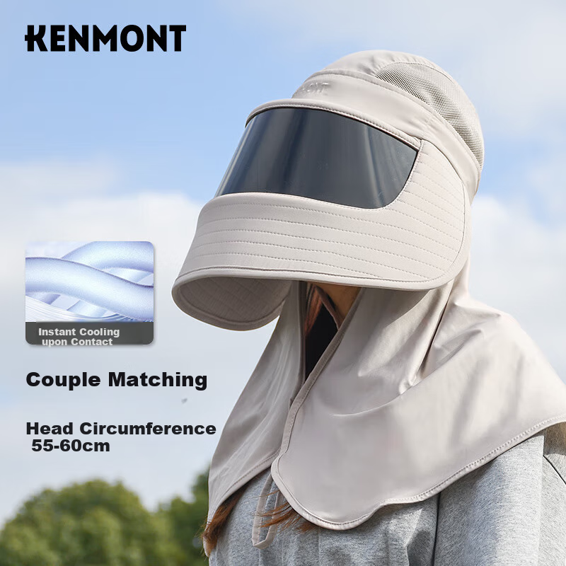 Kenmont All-Weather Face-Covering Sun Protection Mask Hat for Women, Summer UV Protection Outdoor Neck Guard Integrated Windproof Sun Hat 3779