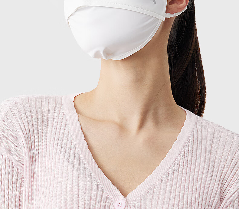ANTA Full Face Sunscreen Mask Ice Silk Breathable Blush Face Cover Eye Protection Lightweight Skin-Friendly UV Protection Mask Pink 4