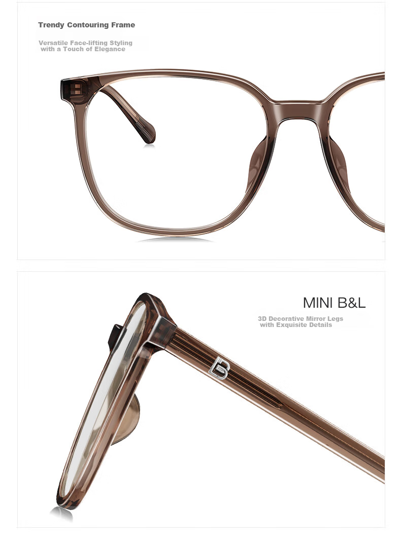 BOLON Eyeglasses, Trendy Face-Slimming Large Frame Optical Myopia Glasses for Men And Women, Lightweight BJ5129B12 3