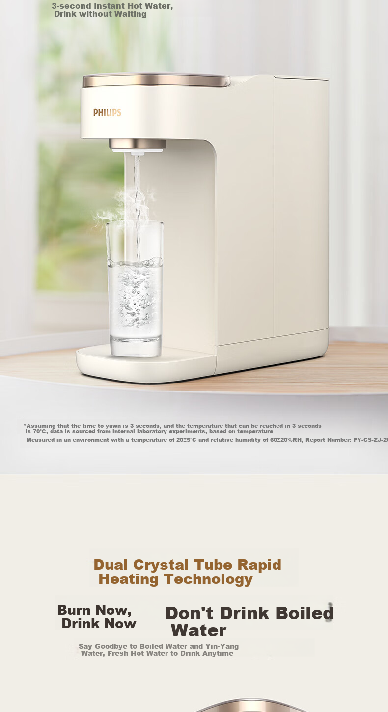 PHILIPS Instant Hot Water Dispenser for Home Use, UV Sterilization, Compact Countertop Design, No Installation Required, Office Desk Hot Beverage Machine, Electric Kettle, Portable Water Boiler ADD8202 6