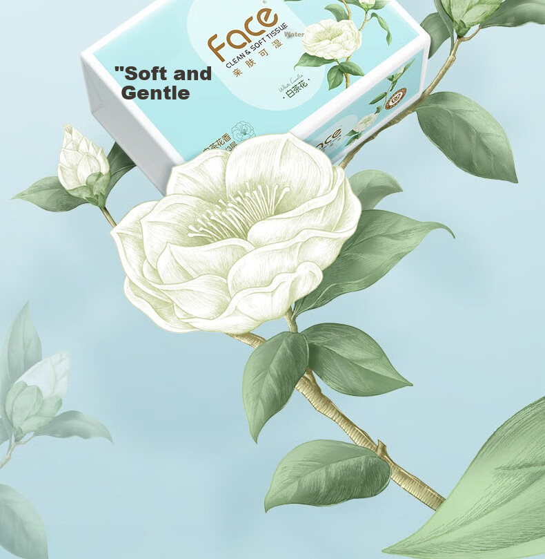Jierou Facial Tissues, Face White Tea Scent, 3-Ply, 120 Sheets, 6 Packs, PR248-48R/PR295 Single Pack 2