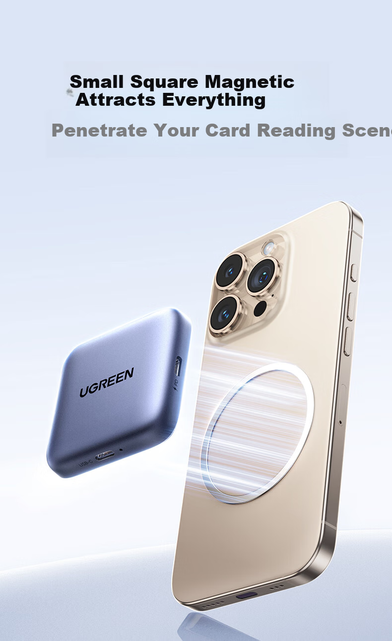UGREEN Magnetic SD/TF Card Reader 4.0 Dual Card Type-C Phone 312MB/s Memory Expansion Compatible with Apple 17/16/Laptops/iPads/Cameras 4