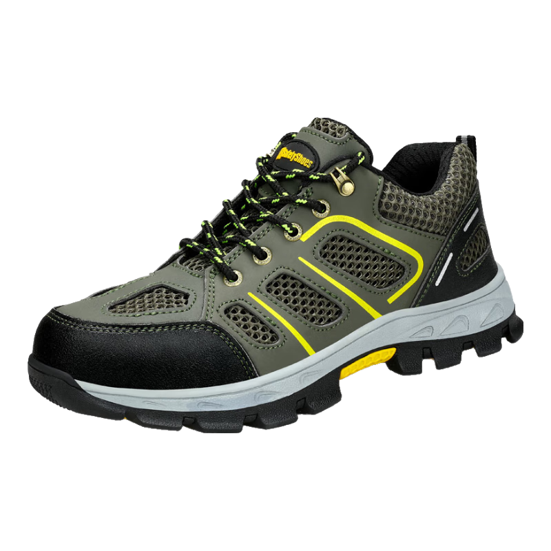 Jingtu Safety Shoes for Men, Summer Breathable Steel Toe Cap Puncture-Resistant Wear-Resistant Construction Site Work Boots 857T Size 41