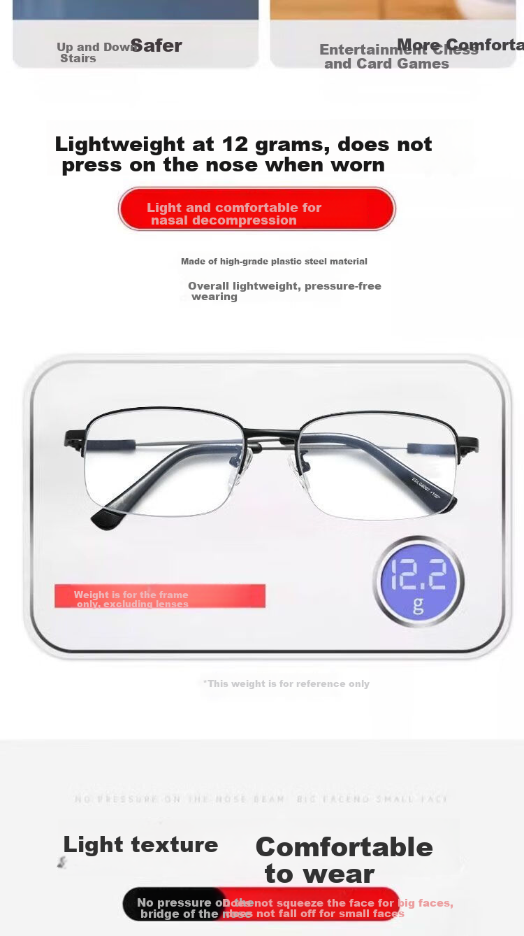 Mumujian High-Definition Reading Glasses for Middle-Aged And Elderly, Anti-Blue Light, Bifocal for Men And Women, Multi-Focal Automatic Zoom High-Definition Reading Glasses 7