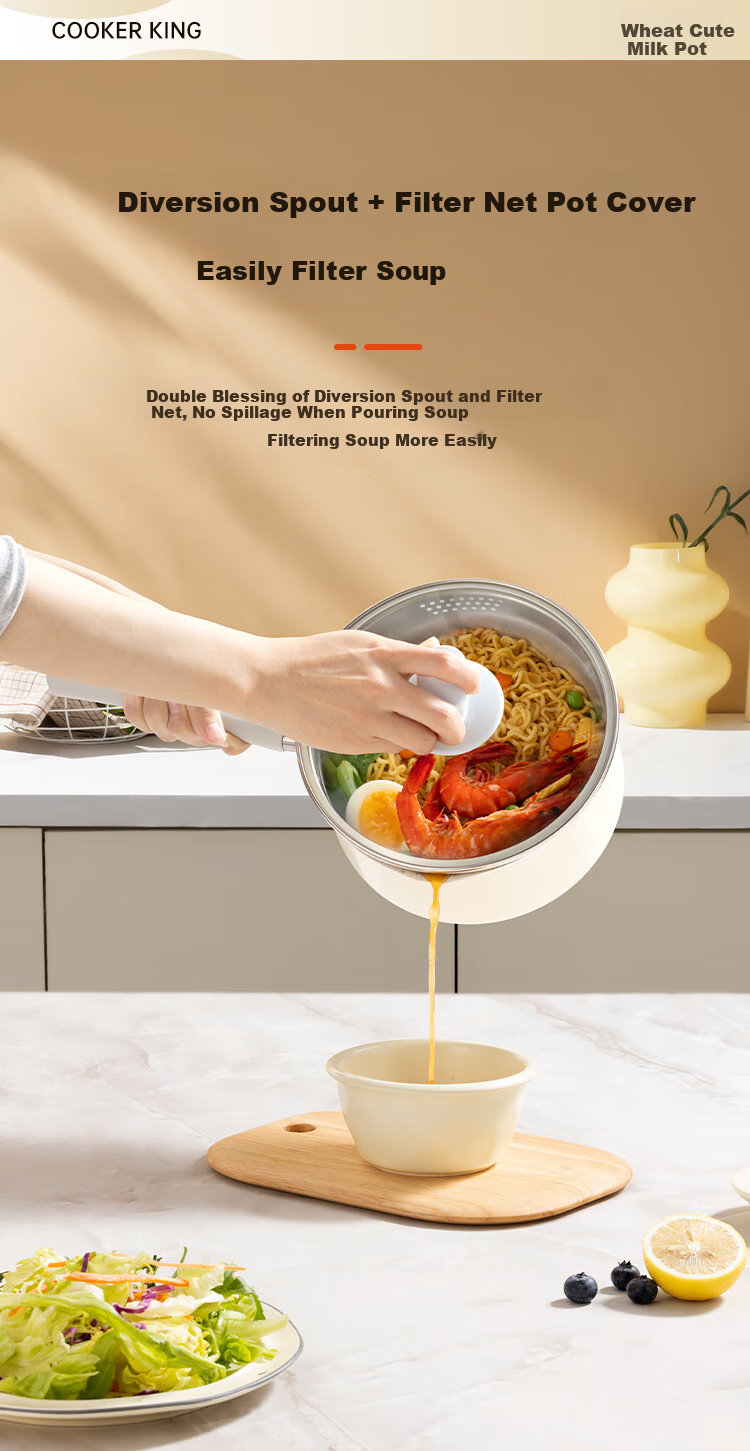 COOKER KING Non-Stick Milk Pot for Noodles, Baby Food, Versatile Soup And Milk Pot, 18cm, Compatible with Induction Cookers, Maimeng MM18NG 6