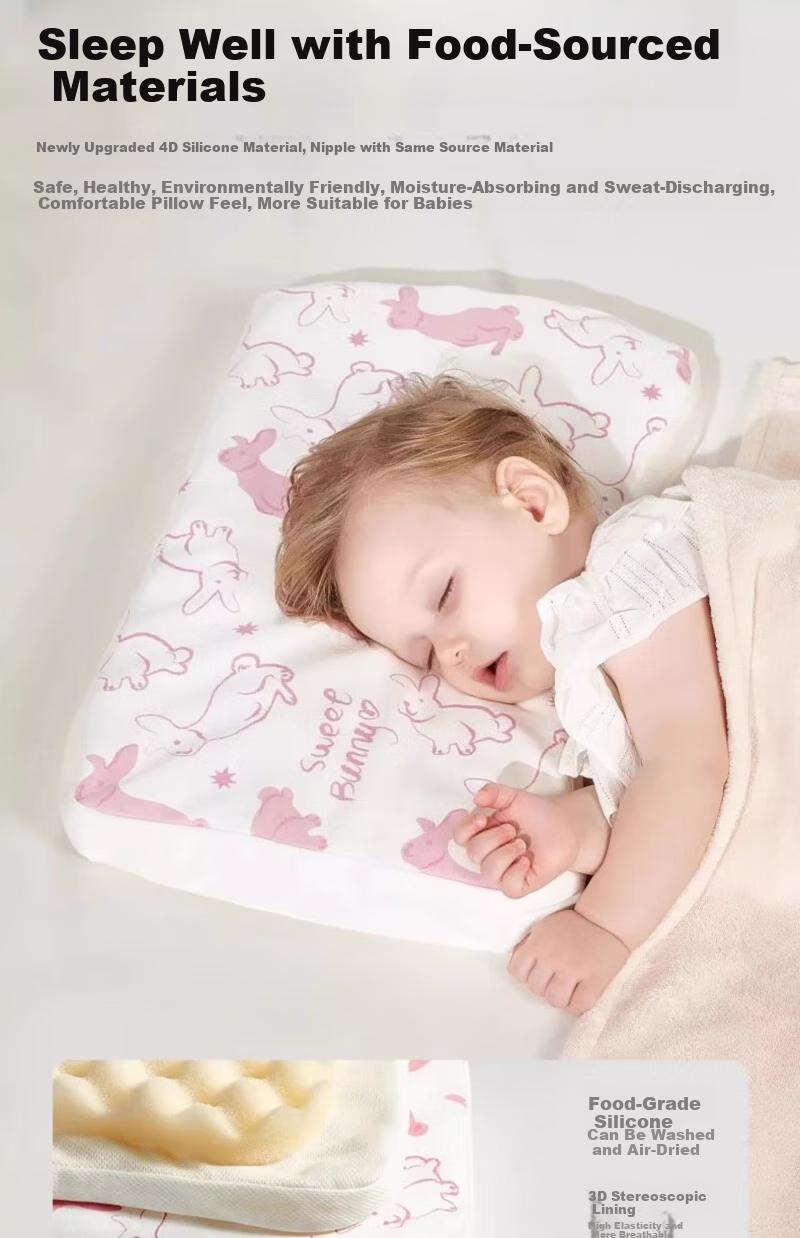Scoornest Children's Silicone Pillow, Suitable for All Seasons, 1 Baby, 2 Infant, Silicone Pillow for 6 Months to 3 Years Old, Kindergarten Childre 4