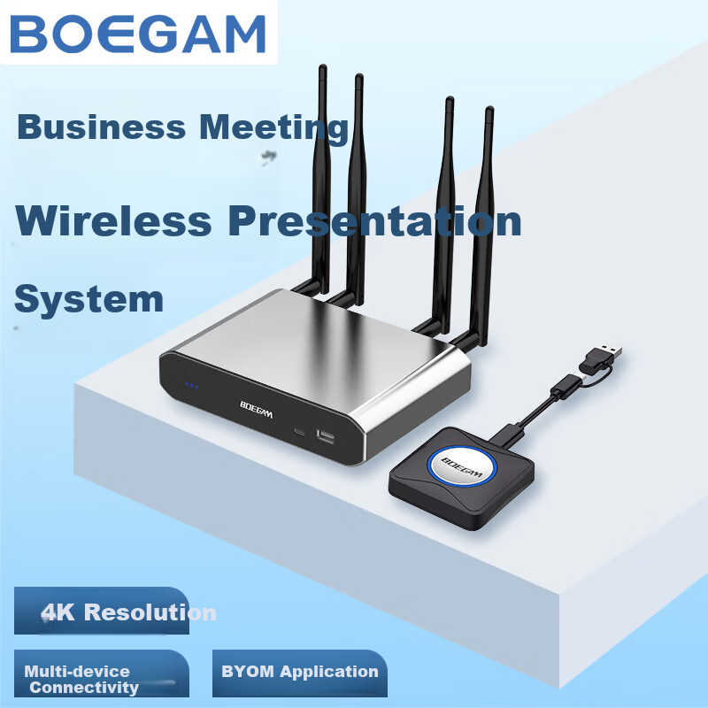 BOEGAM Wireless Screen Mirroring Device for Large TVs And Projectors, Compatible with Smartphones, Tablets, And Computers for Screen Casting, BYOM Application, One Transmitter One Receiver BGOR1000 1