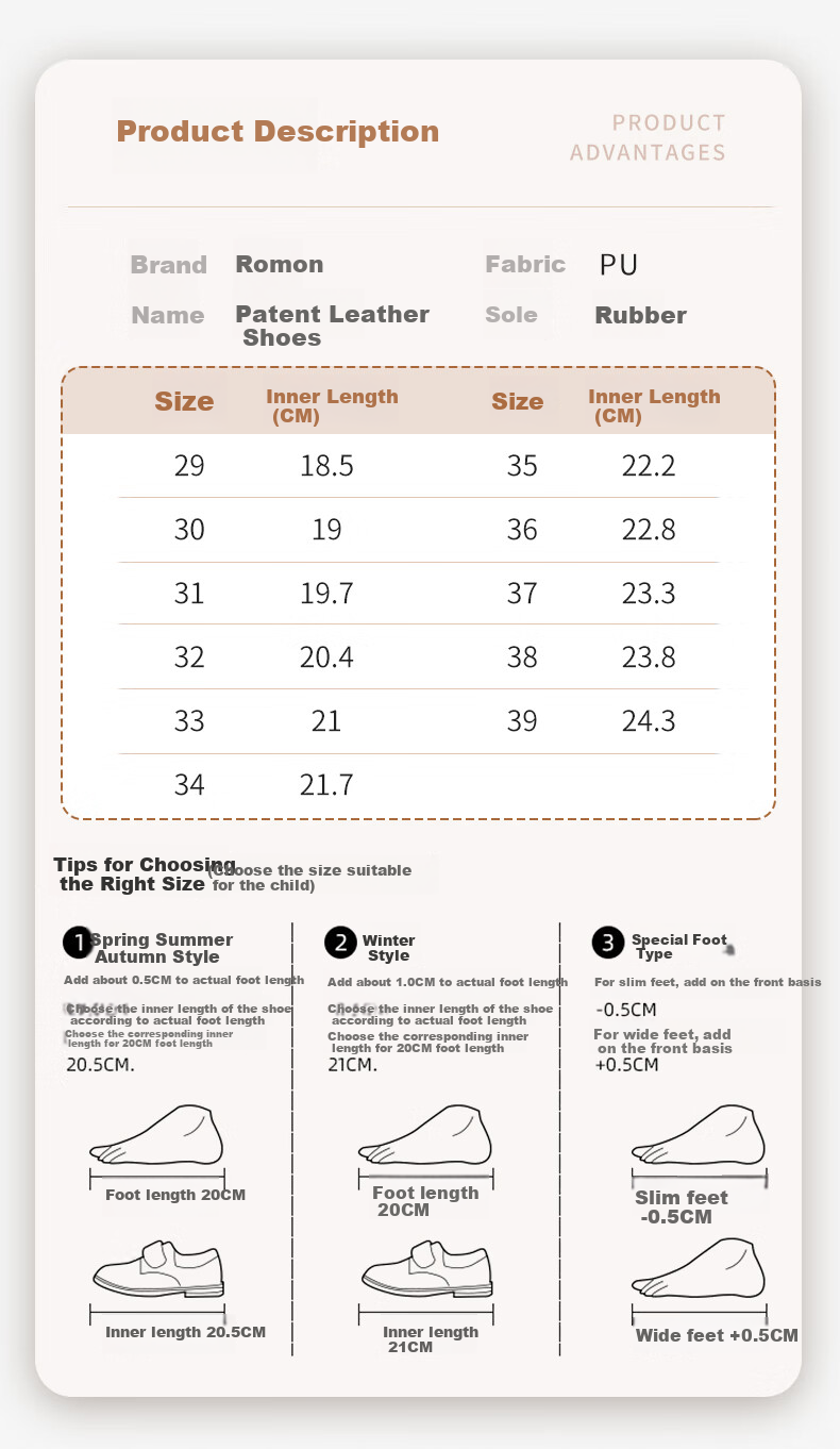 Luomeng Boys' Leather Shoes, Casual Student Style, British-Inspired Graduation Performance Shoes for Children, Black, Size 31 1
