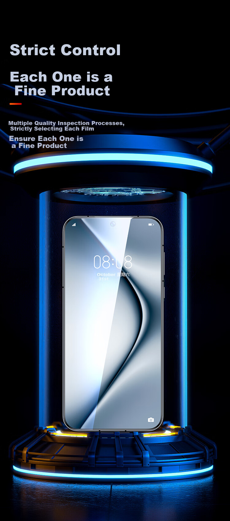 BIAZE Tempered Glass Screen Protector for Huawei Pura80/70, OPPO FindX8s+/X8 [2-Pack] HD Anti-Scratch Wear-Resistant Anti-Fingerprint Glass Protective Film JM975 4