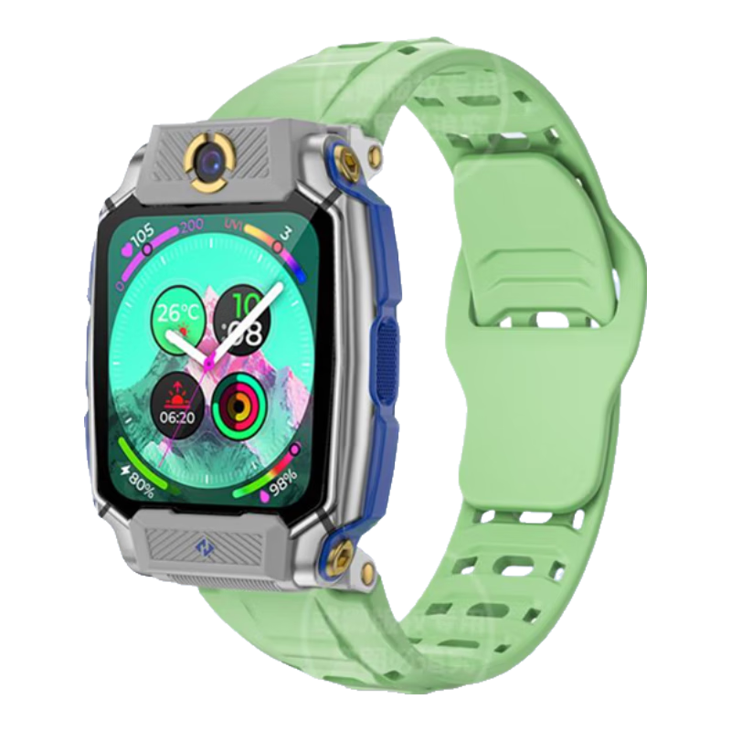 CHENSONG Silicone Breathable Mesh Strap for Little Genius Z/Q/N/Y/D Series Kids' Smartwatch Light Green