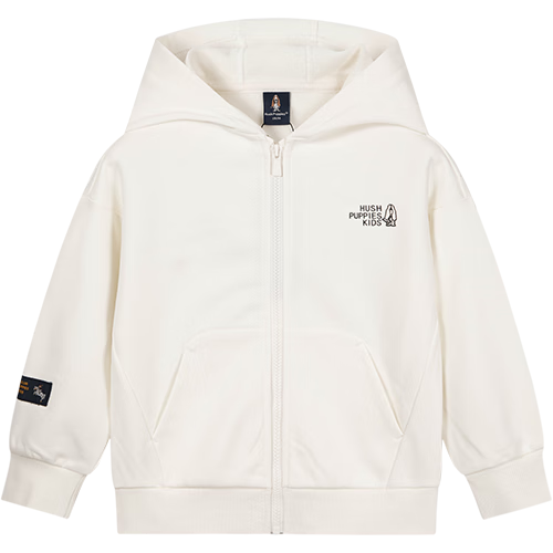 Hush Puppies Kids Knit Jacket Boys Big Kids Casual Hoodie Girls Hooded Sweatshirt Off-White 120