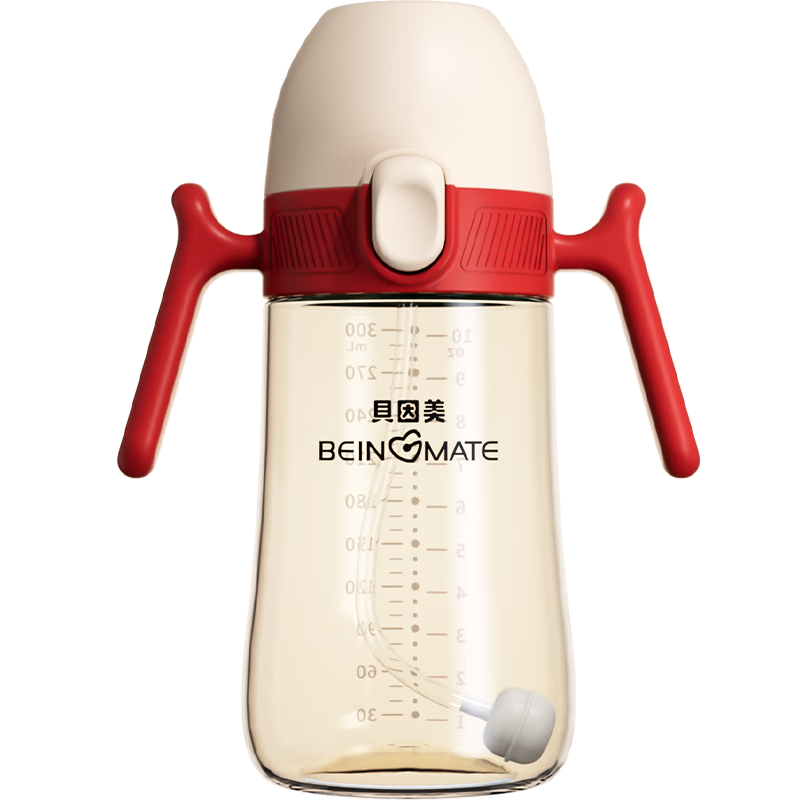 Beingmate Children's Water Bottle 1-3 Years Baby Straw Drinking Cup Infant Direct Drinking Training Cup with Measurement Milk Cup for Kindergarten