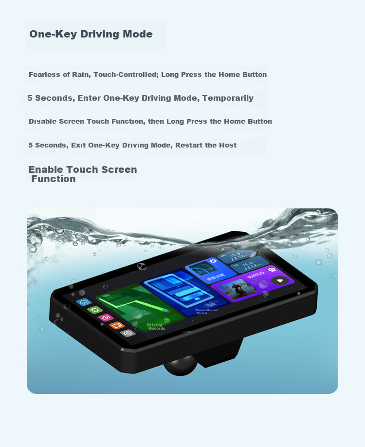Tupozhe M12S-204 (Main Unit + Dual Cameras + Radar) Motorcycle Dash Cam, Horizontal And Vertical Screen, Tire Pressure Monitoring, Intelligent Radar Car System, Carplay Navigation Device 9