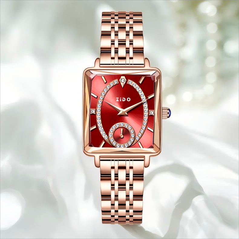ZIDO Women's Luxury Minimalist Watch 1310 Red Dial 1