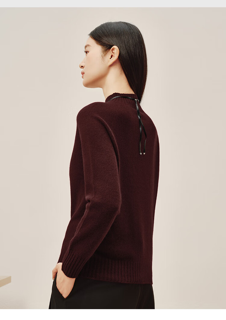 JD Jingzao Women's Cashmere Sweater High Neck 100% Cashmere Autumn Winter Thick Knit Vintage Red 2XL 20