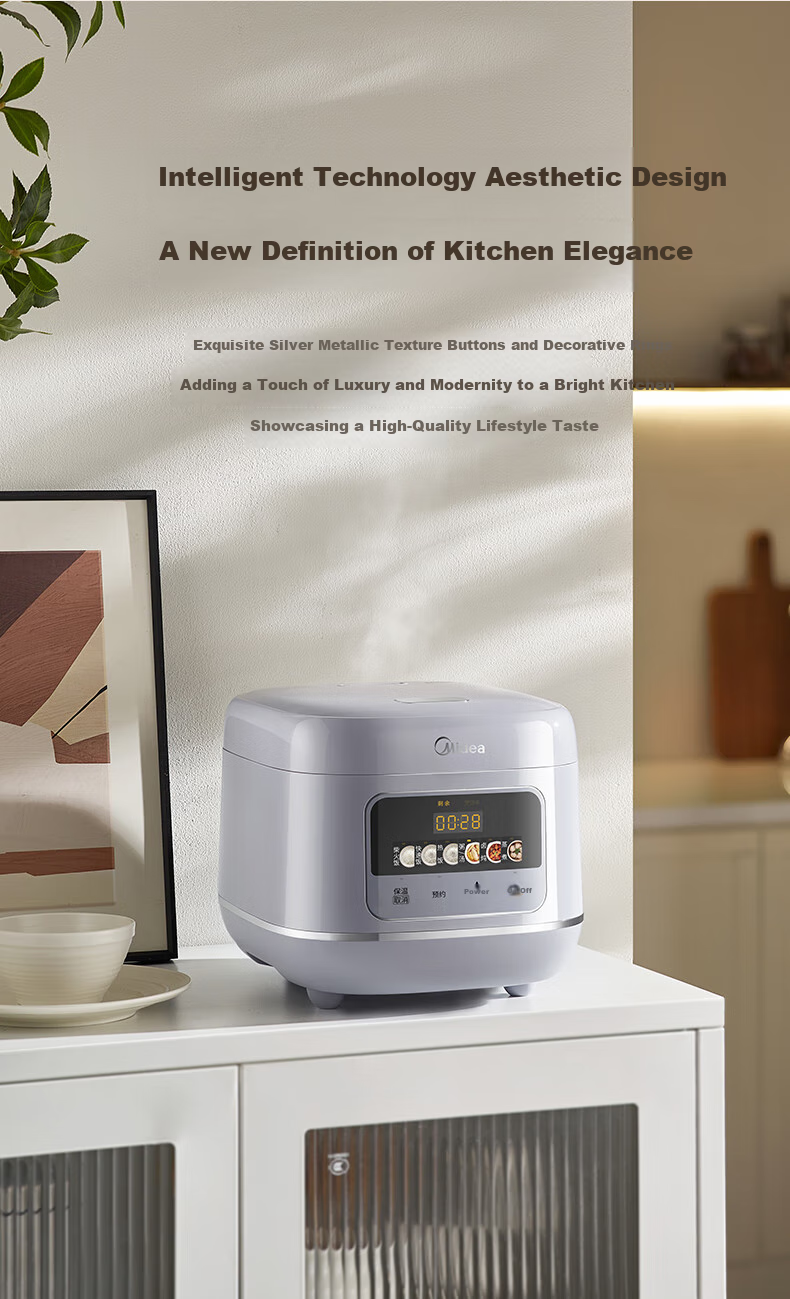 Midea Rice Cooker 3-4 People 4L Household Ceramic Antibacterial Wear-Resistant Inner Pot One-Touch Firewood Rice Quick Cooking Smart Reservation Multifunctional Micro-Pressure Stew Rice Cooker MB-4E61 17