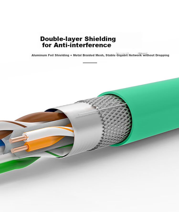 CHOOSEAL (CHOSEAL) Category 7 Double-Shielded Network Cable [Commercial Version], CAT7 Gigabit Engineering Home Installation Broadband Wiring Network Cable, Light Blue 100 Meters, QS2620T100 4