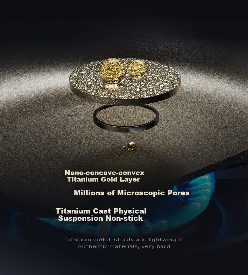 Maibale [Douyin Trend] Titanium-Infused Non-Stick Wok, Versatile Frying Pan for Home Cooking, Durable 32cm 6