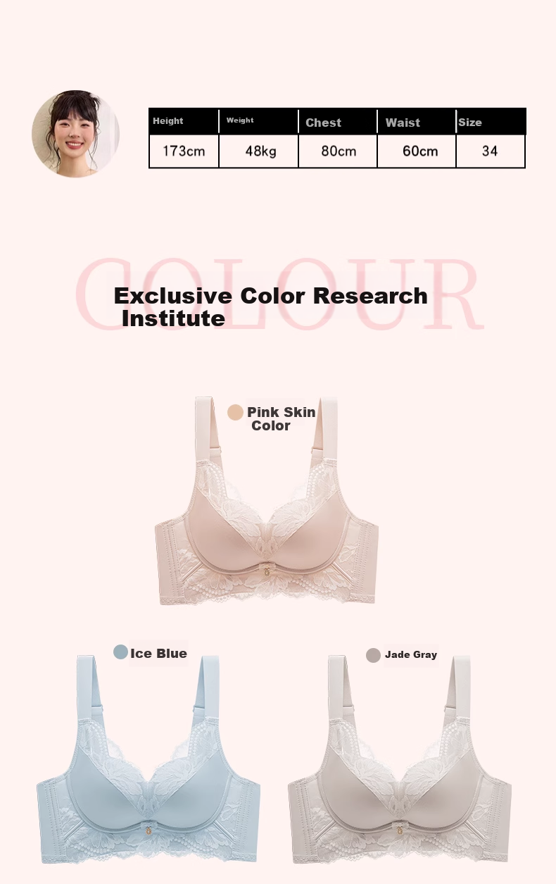 LangSha Women's Wireless Bra, Enhances Small Breasts, Pushes Up, Lifts, Reduces Side Bulge, Prevents Sagging, Sexy Lace Trim Brassiere 9