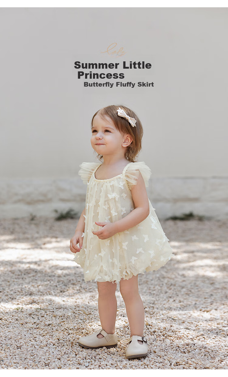 Babylove Girls' Summer Dress, Mesh Tulle Skirt, Baby Girl Dress, Sweet And Cute Flutter Sleeves, Princess Dress for Going Out 2