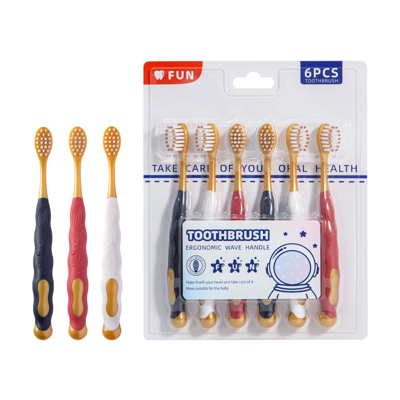Little Calf Adventure Kids Toothbrush Small Head Soft Bristles for Ages 3-6-12 Gum Protection Cavity Prevention Soft Bristle Toothbrush Dental Care - Pack of 6