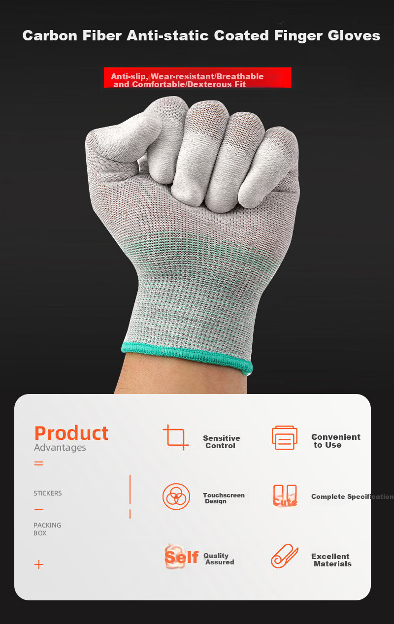 Lugong Anti-Static Wear-Resistant Work Gloves, Thin Non-Slip Fuel Station Electronic Women's Work Gloves for Manual Labor, Dust-Free Operations T807 Pink Edge 10 Pairs 1