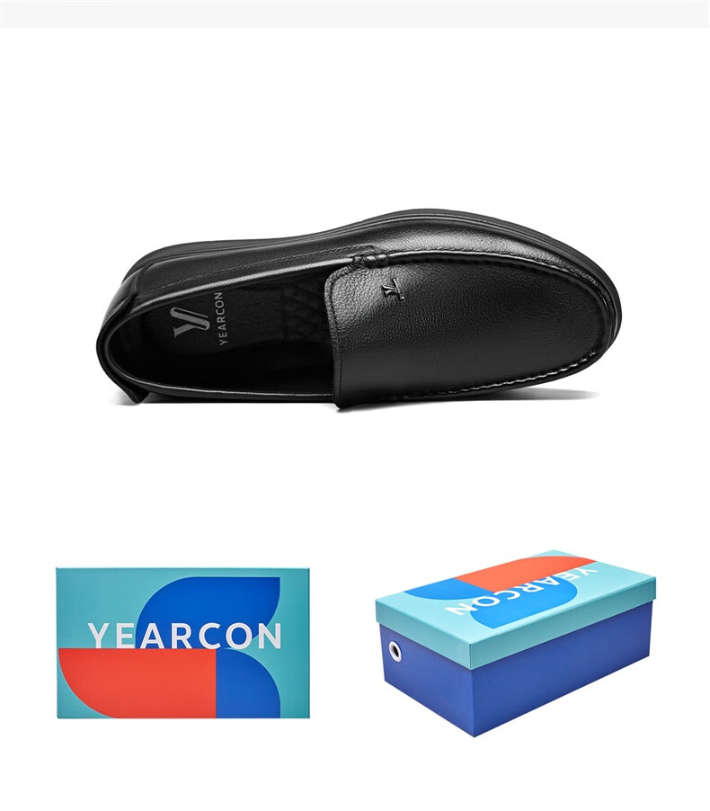 Eierkang Men's Business Casual Slip-On Leather Loafers Comfortable Driving Shoes 97150W Black Size 40 13