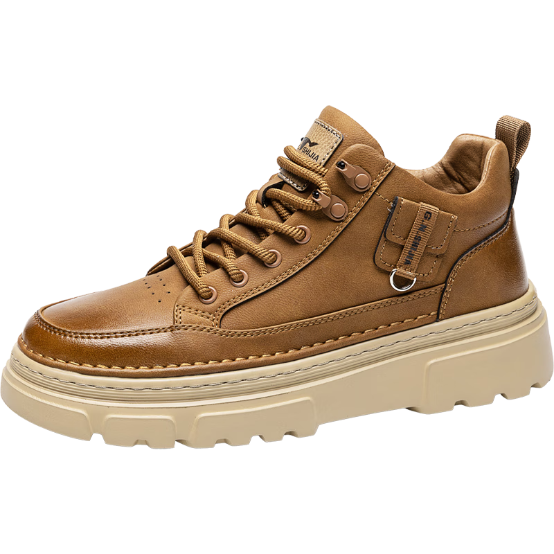 Bull Family Men's Autumn Winter New Trendy Fashion Martin Boots Classic Retro Work Boots Men's Office Commuter Shoes