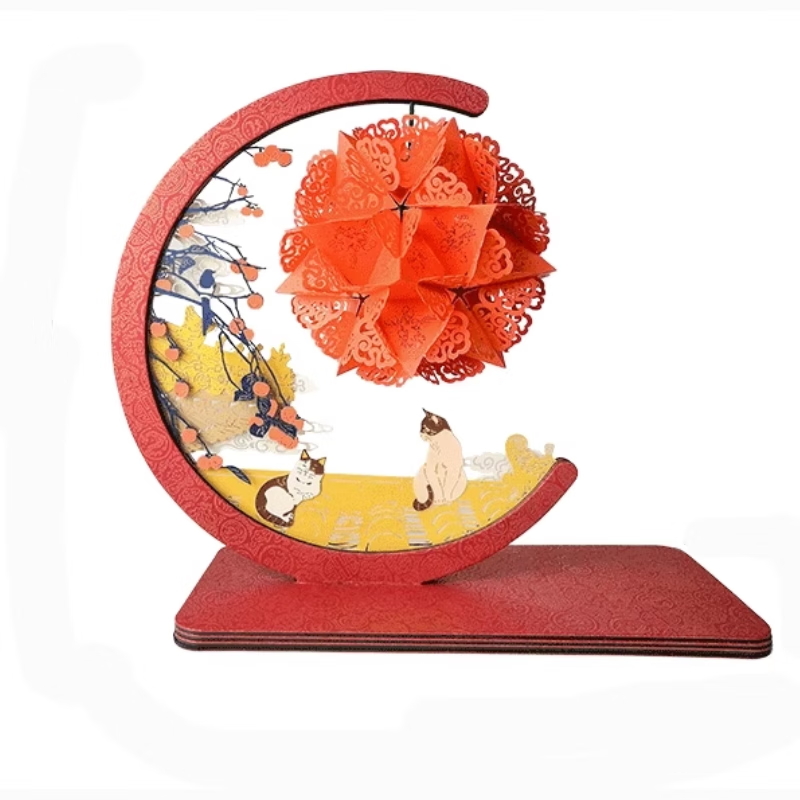 Fanpin Shiguang Paper Carving Night Light Bedroom Bedside Atmosphere Lamp Premium Birthday Gift for Girls and Boys Desktop Decoration