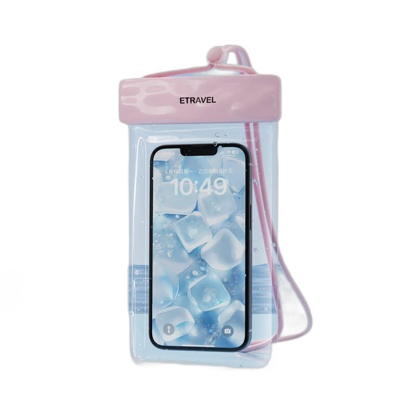 Etravel Waterproof Phone Case, Touchscreen Compatible, Waterproof Pouch for Swimming And Rafting, with Strap, Rain Protection for Food Delivery, Underwater Photography, Cherry Blossom Pink