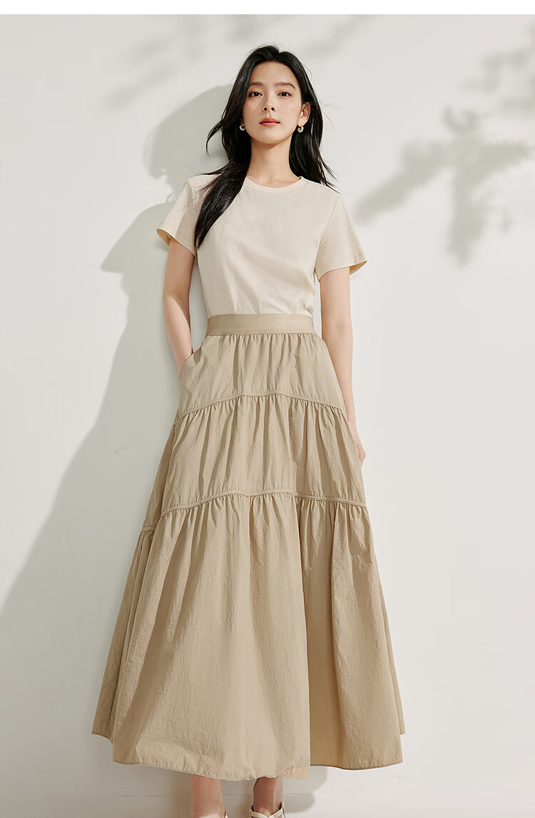 INMAN [Showroom Style] Original Yarn Sun Protection UPF100+ Pleated Skirt, Summer Umbrella Skirt, Cloud White, Size L 13